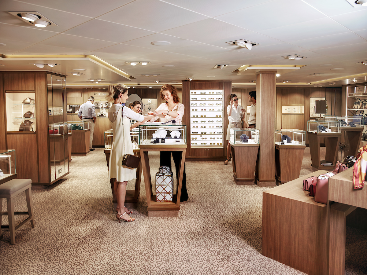 Exclusive shops on board
