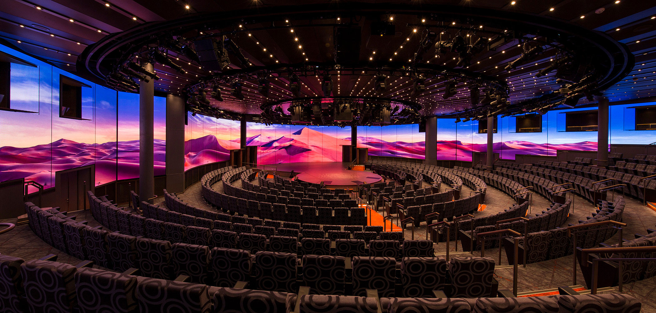 The theater with 270 degrees surrounding LED screen