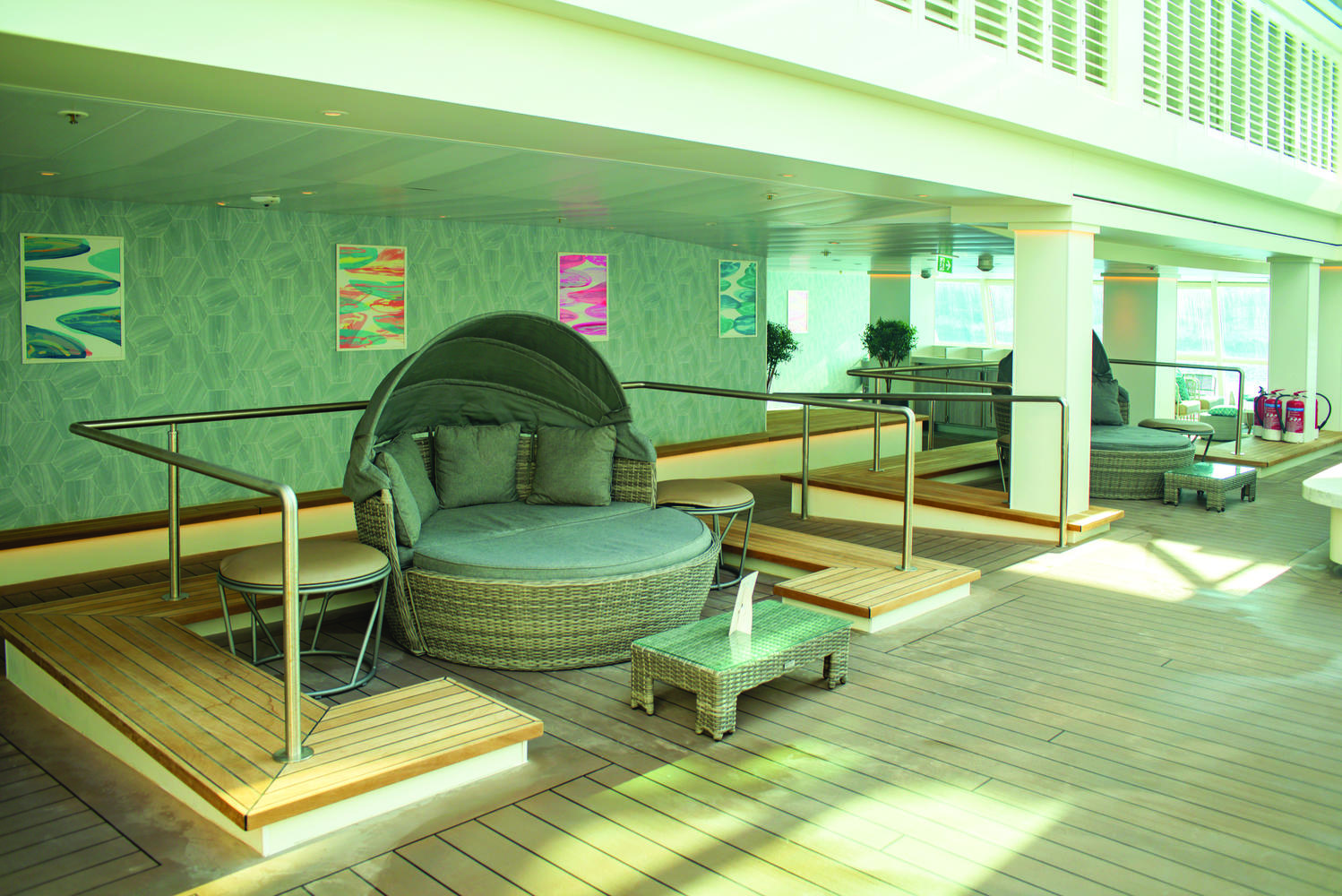 The Veranda Cabanas - you can hire a private cabana for the day or the week, for a charge