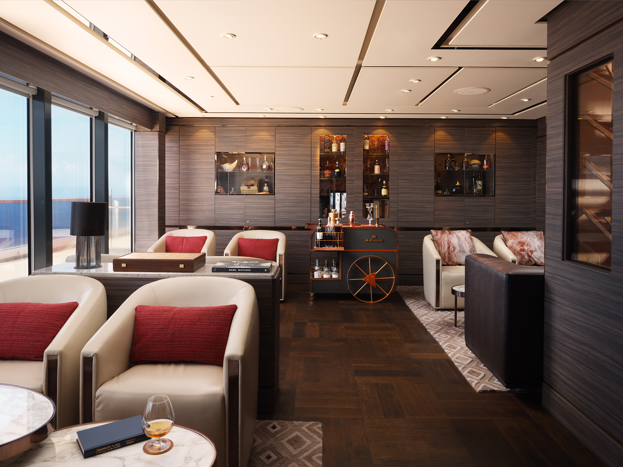 The Humidor -cap off your day with a premium cognac in this intimate lounge