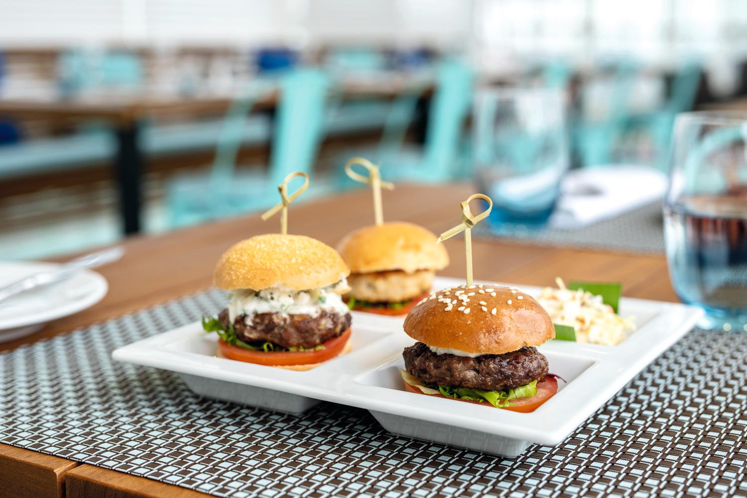 Grab a hamburger at the Beach Cove!