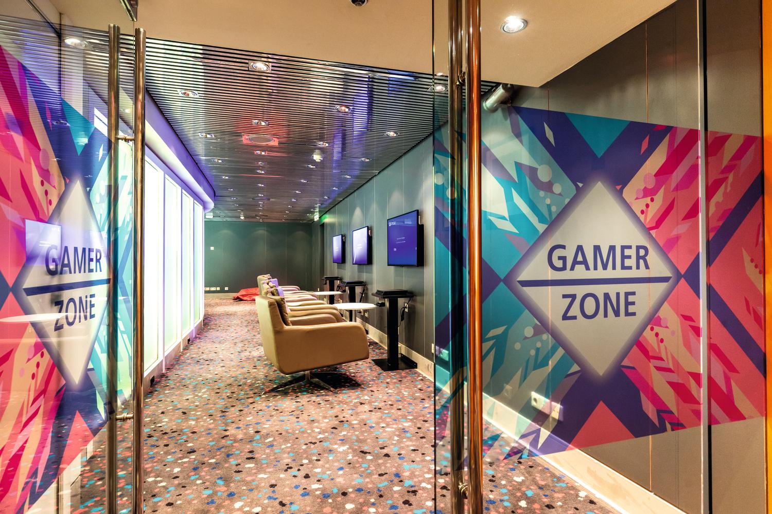 Everyone can play games at the aptly named Gamer Zone!