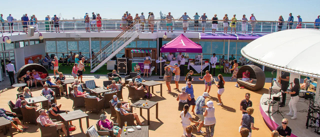Adults having fun on deck