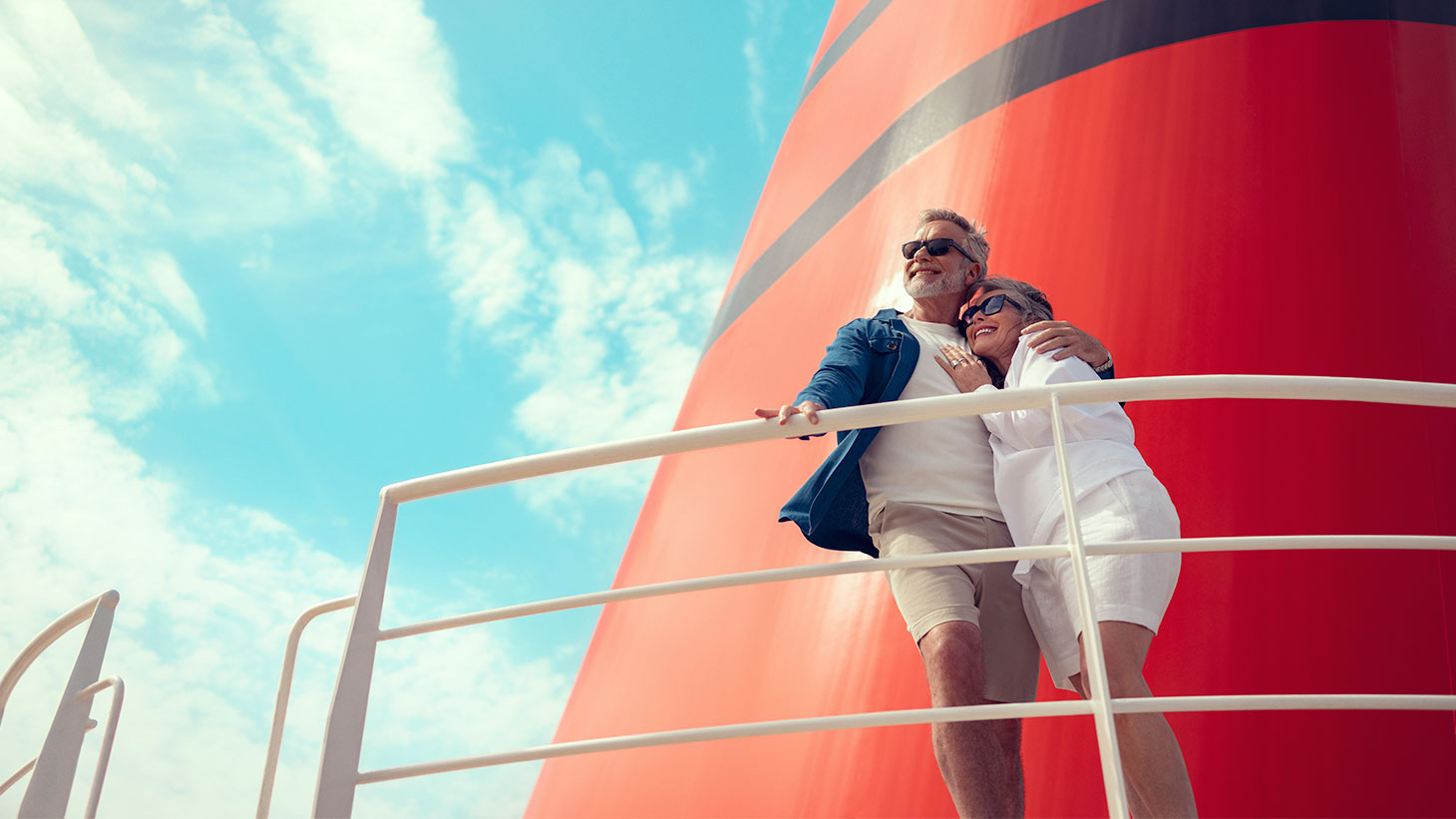 Cunard Deck Funnel Couple