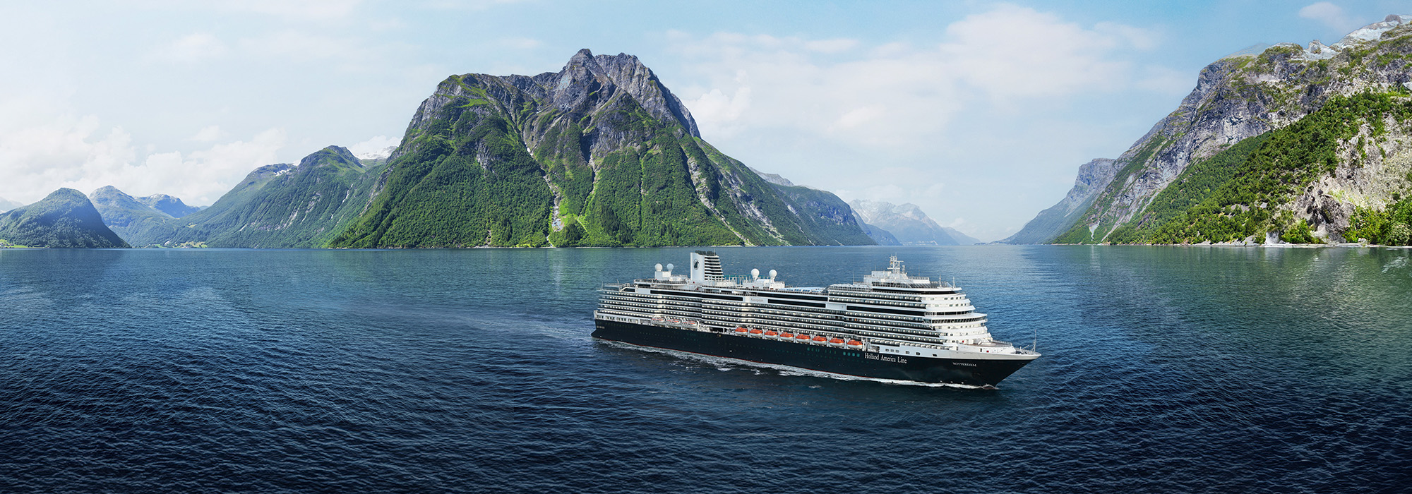 Holland America Rotterdam cruise ship in Norwegian Fjords