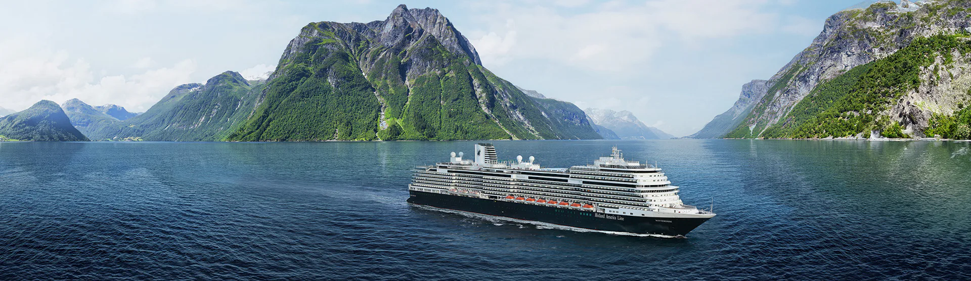 Holland America Rotterdam cruise ship in Norwegian Fjords