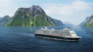 Holland America Rotterdam cruise ship in Norwegian Fjords