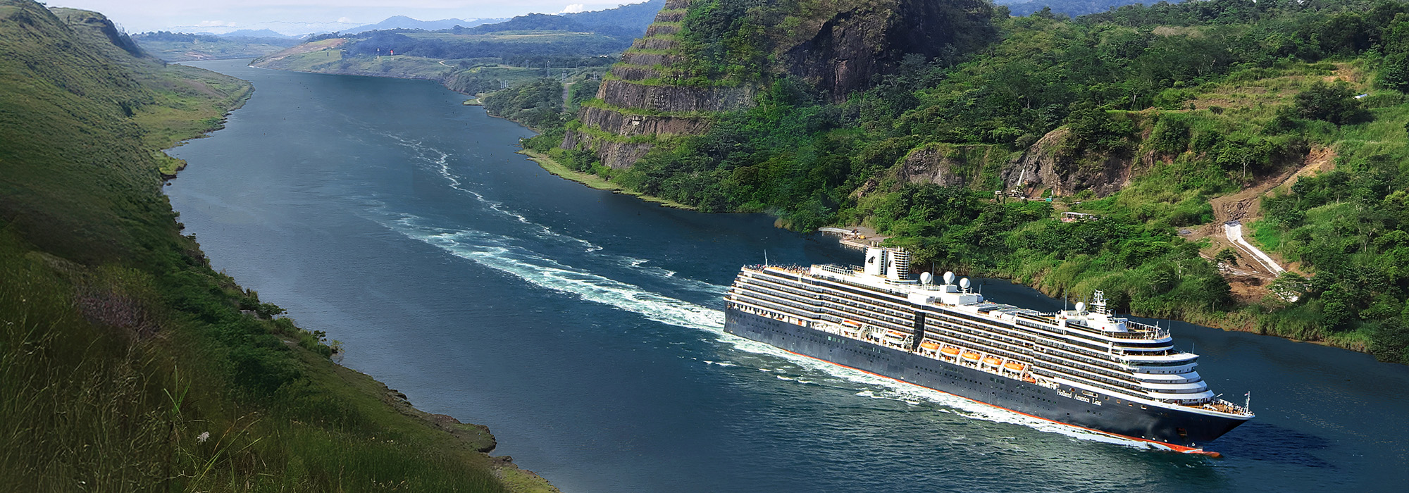 Holland America Zuiderdam Cruise ship in Panama Canal