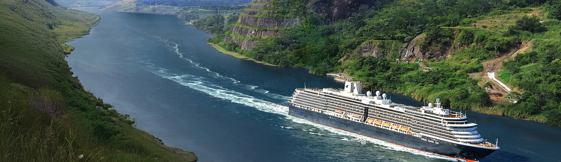 Holland America Zuiderdam Cruise ship in Panama Canal