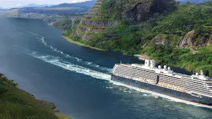 Holland America Zuiderdam Cruise ship in Panama Canal