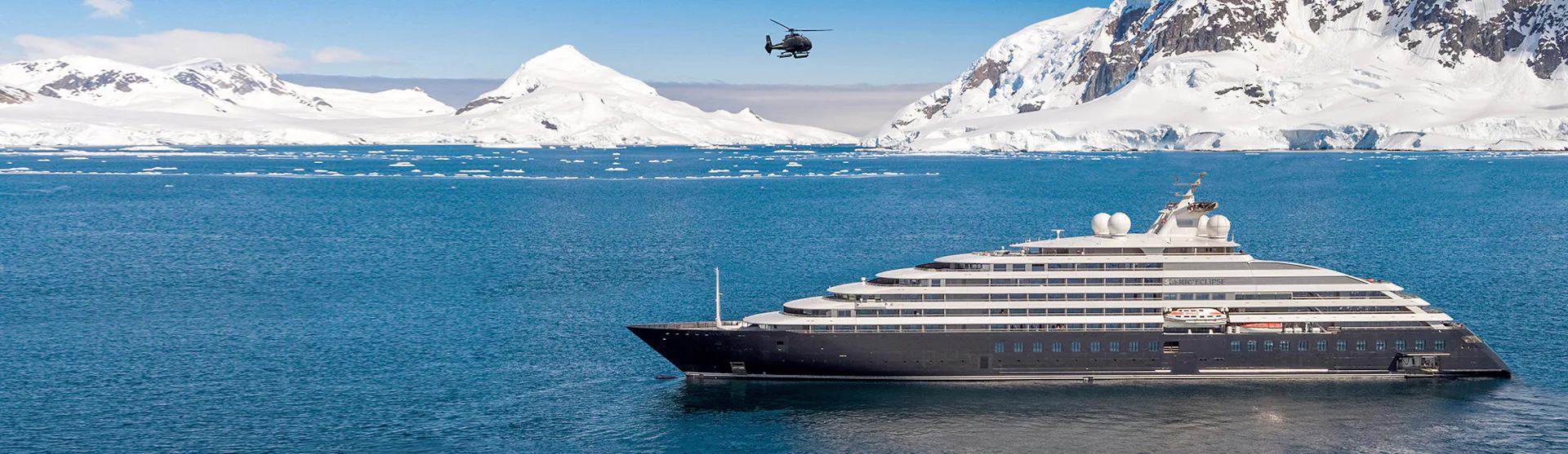 Scenic Eclipse Luxury Yacht with Helicopter