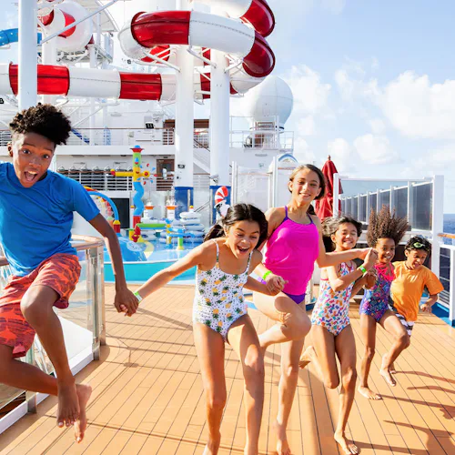 Kids having fun on deck