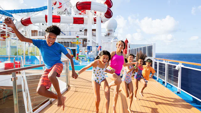 Kids having fun on deck with Carnival Cruises