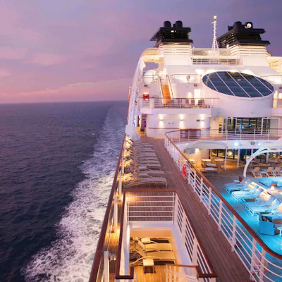Seabourn Encore deck at dusk