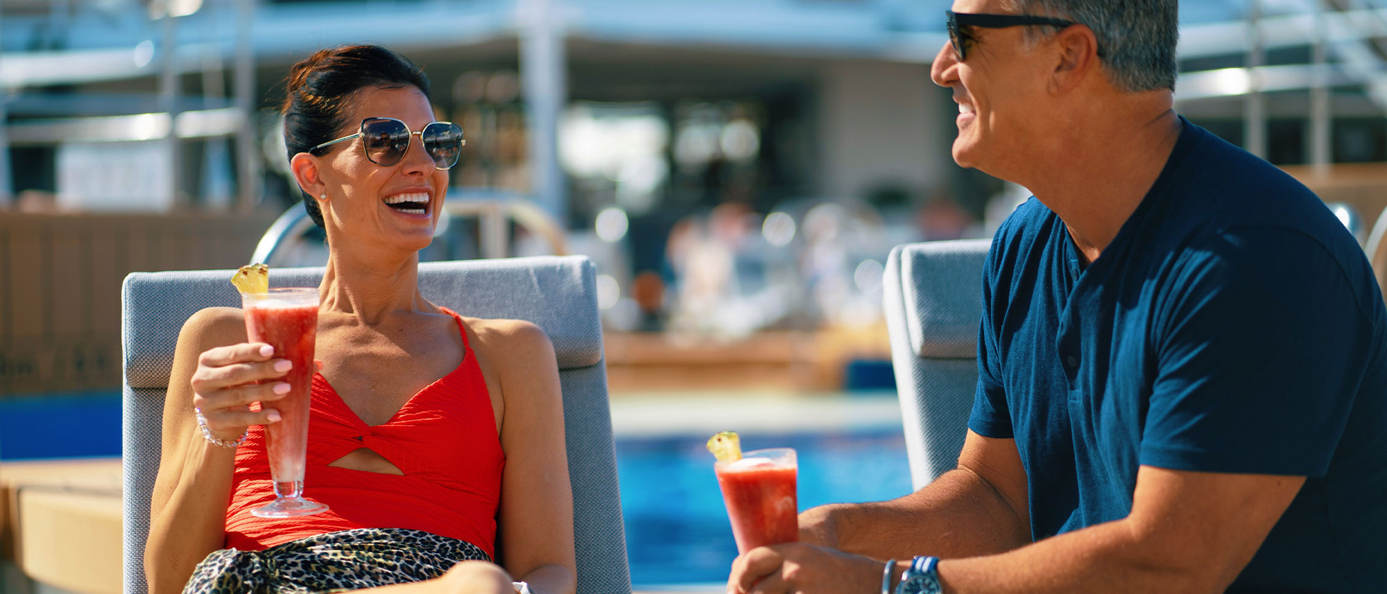 Drinks by the pool