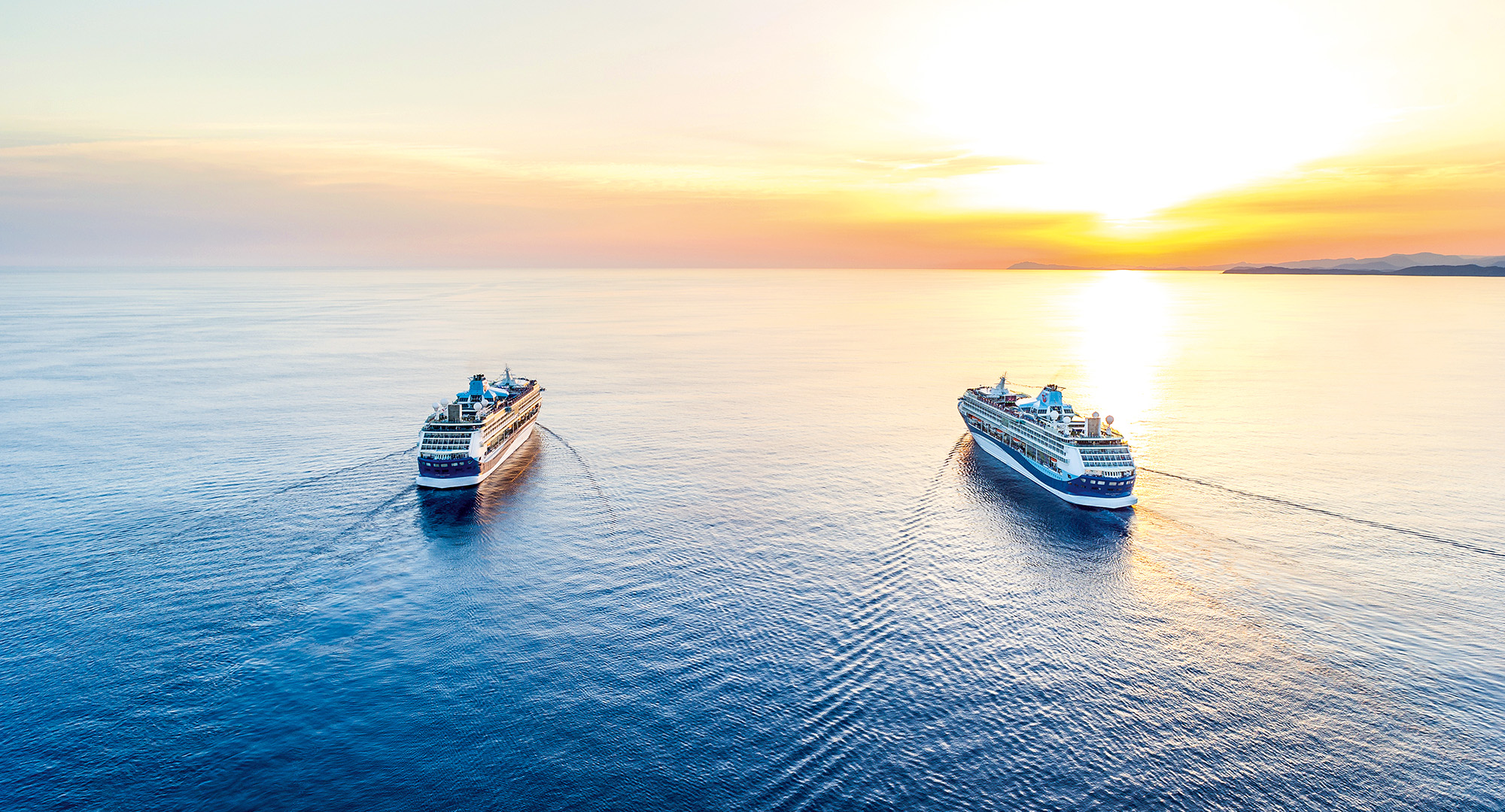 Marella ships at sea for sunset
