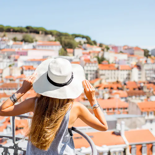 Female tourist in Lisbon