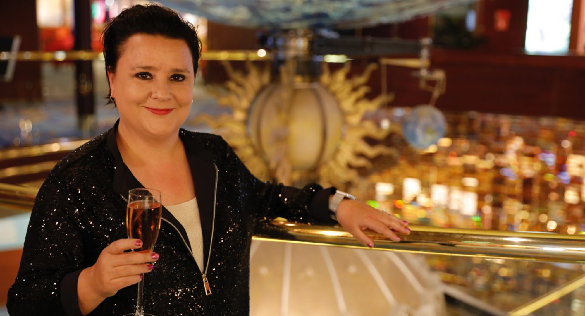Susan Calman aboard Bolette