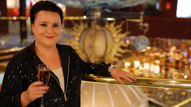 Susan Calman aboard Bolette