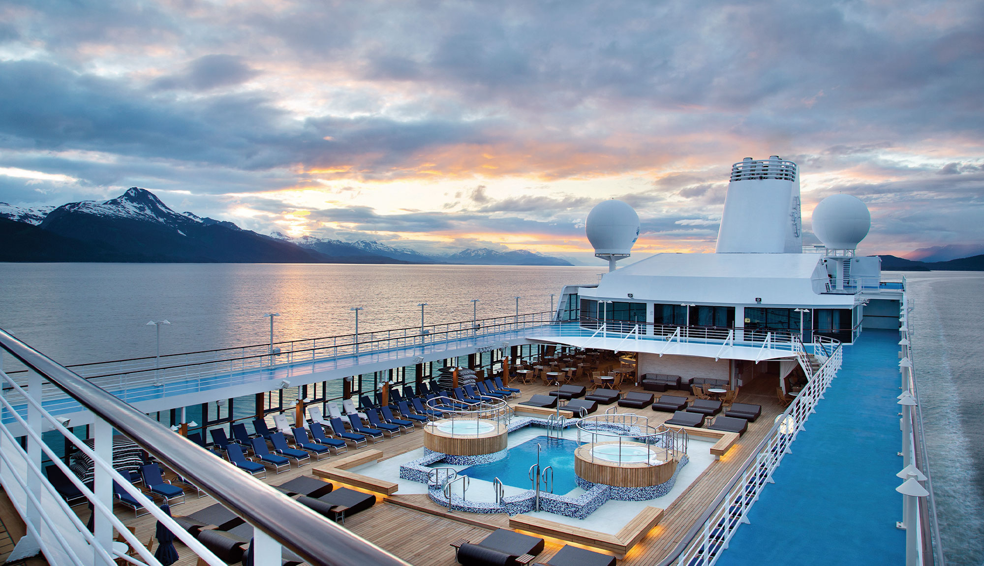 Oceania Pool Deck Sunset
