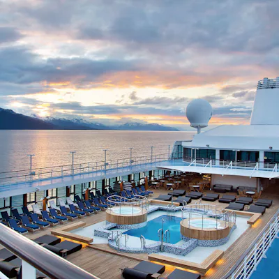 Oceania Pool Deck Sunset