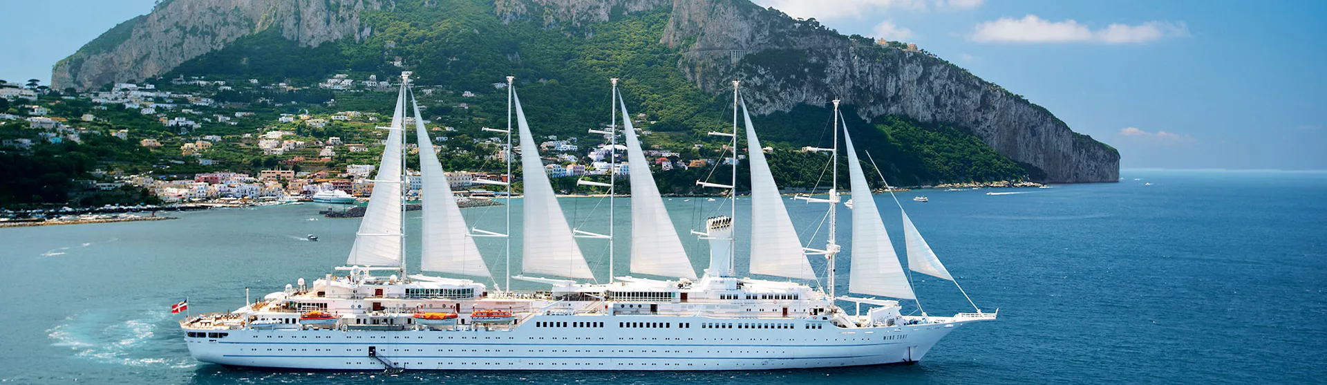 Windstar's Wind Surf sailing by Capri