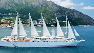 Windstar's Wind Surf sailing by Capri