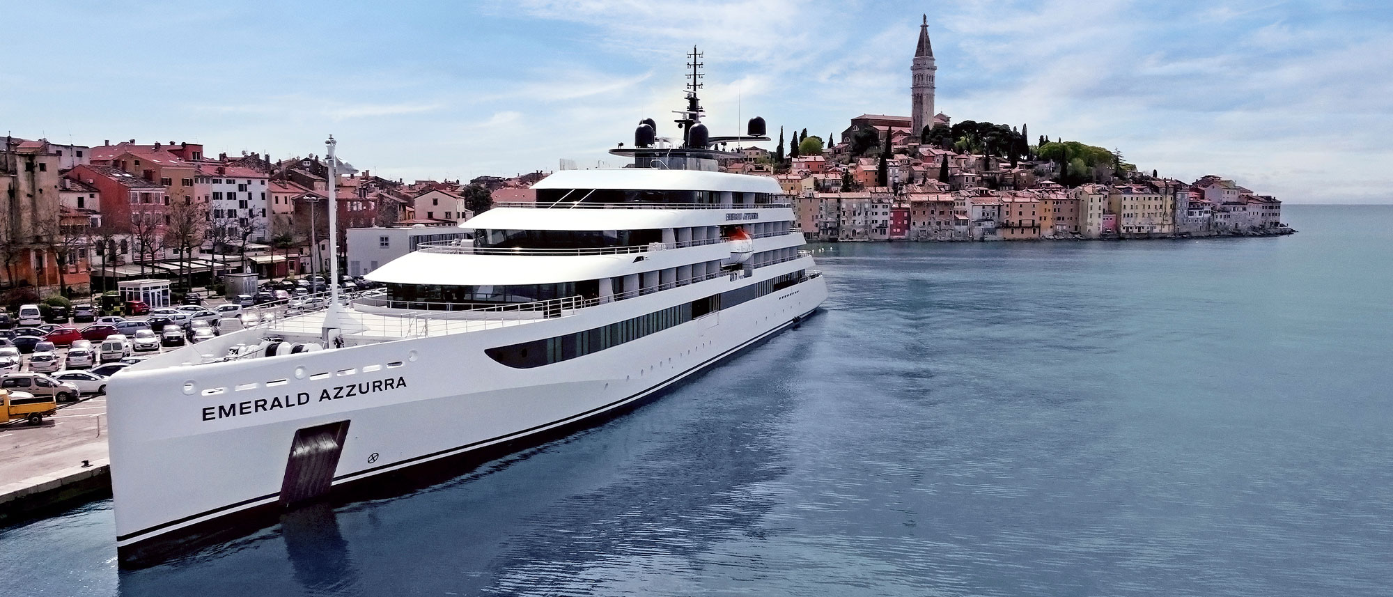 Emerald Azzura docked in Rovinj, Croatia