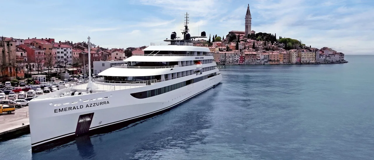 Emerald Azzura docked in Rovinj, Croatia