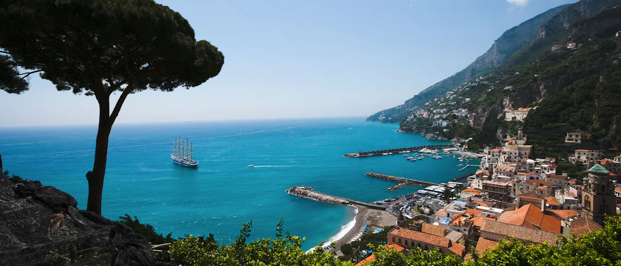 Star Clippers ship on the Amalfi Coast