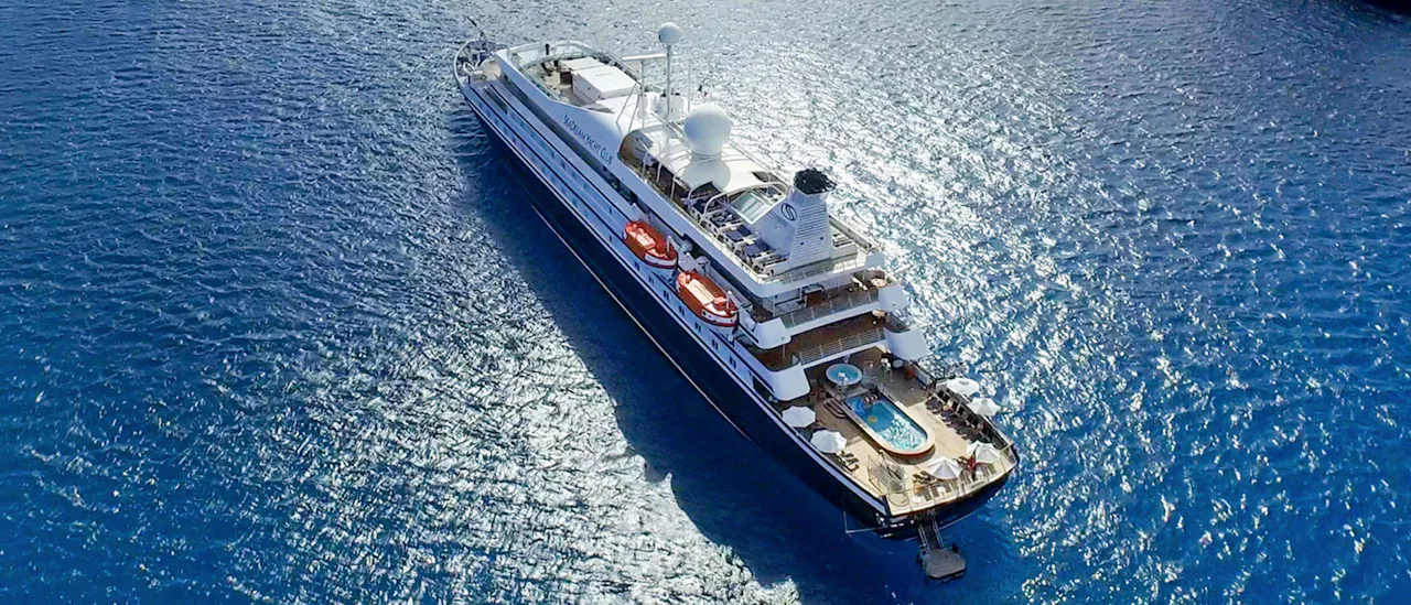 Overhead shot of a SeaDream yacht