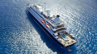 Overhead shot of a SeaDream yacht