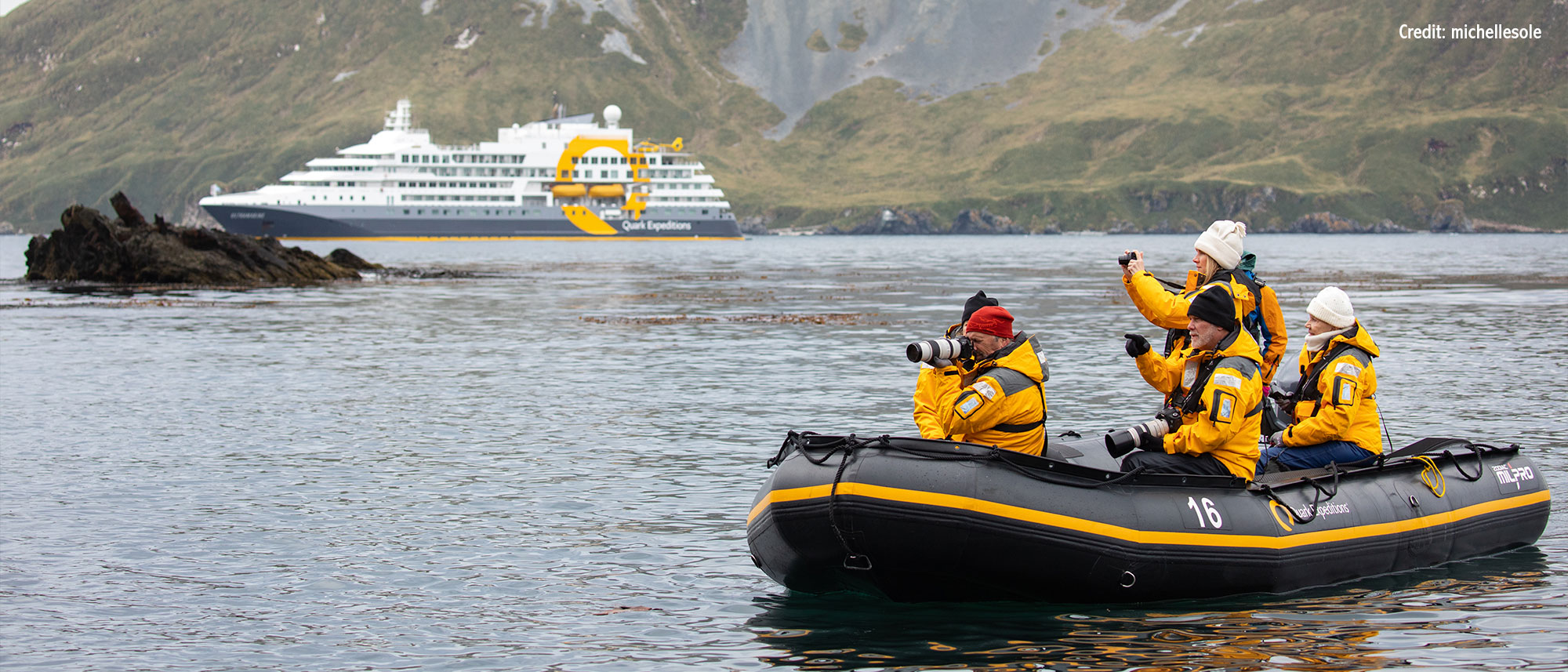 Guests enjoying a guided Zodiac excursion