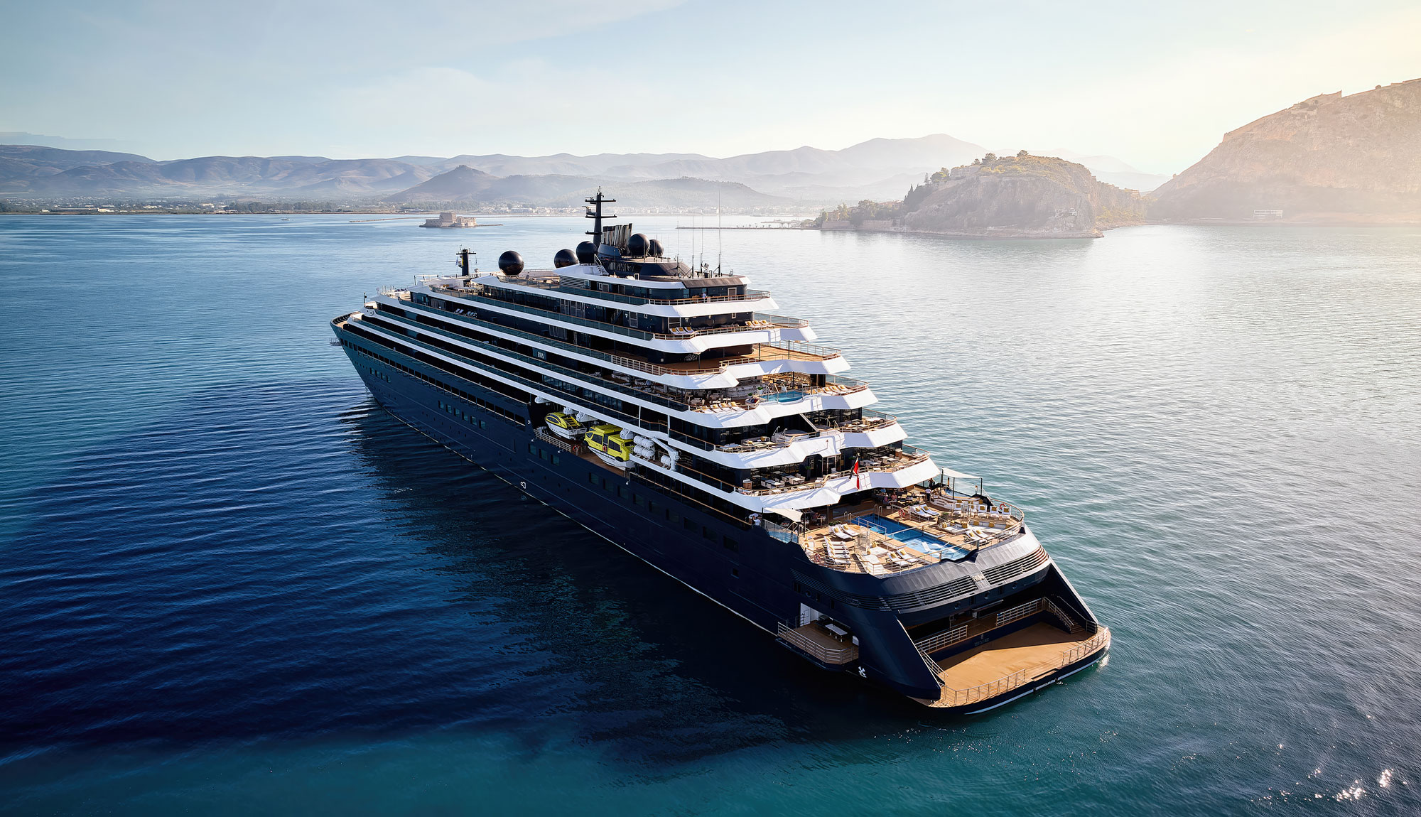Evrima docked in Nafplio, Greece