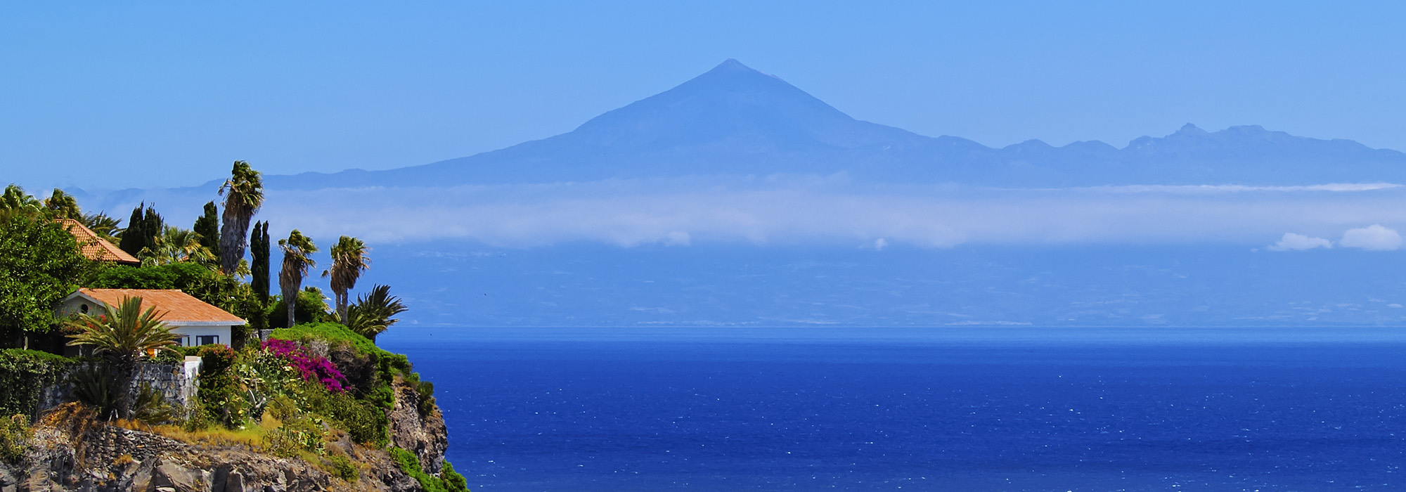 The view from La Gomera to Tenerife, with Mount Teide dominating the skyline - Canary Islands