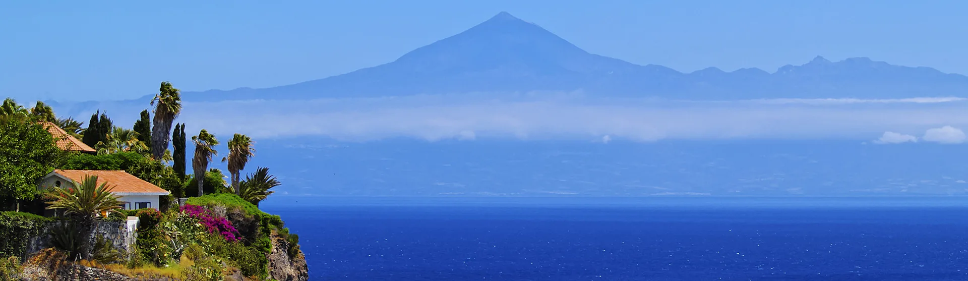 The view from La Gomera to Tenerife, with Mount Teide dominating the skyline - Canary Islands