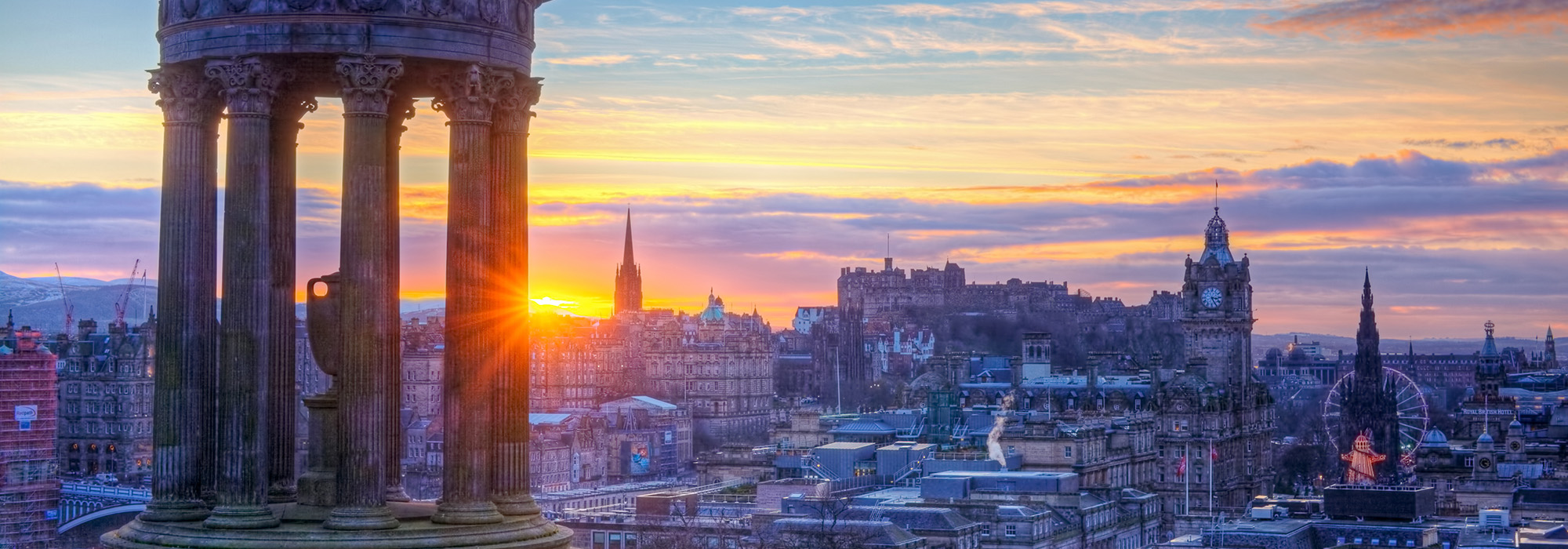 Edinburgh city at sunrise
