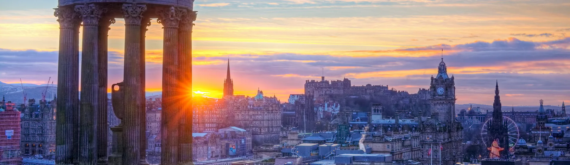 Edinburgh city at sunrise