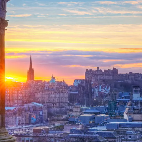 Edinburgh city at sunrise
