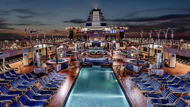 Celebrity Cruises - Pool deck at night on Celebrity Millennium