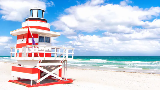 Lifeguard station on Miami Beach