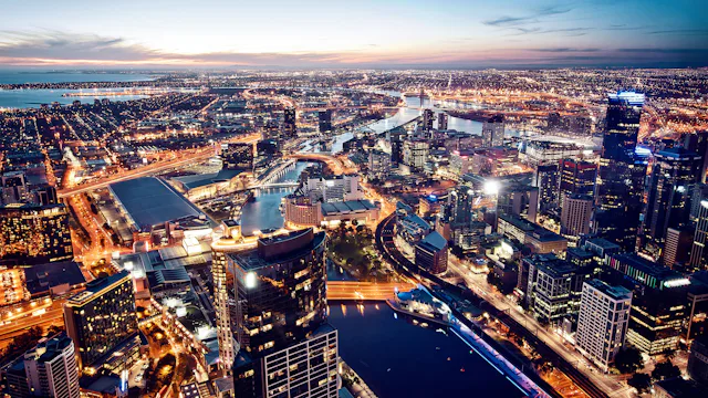 Melbourne at night