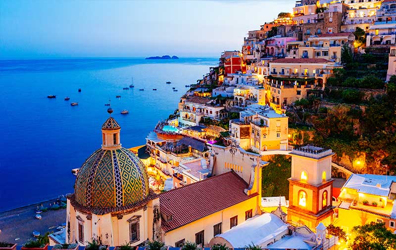 Amalfi Coast in the evening