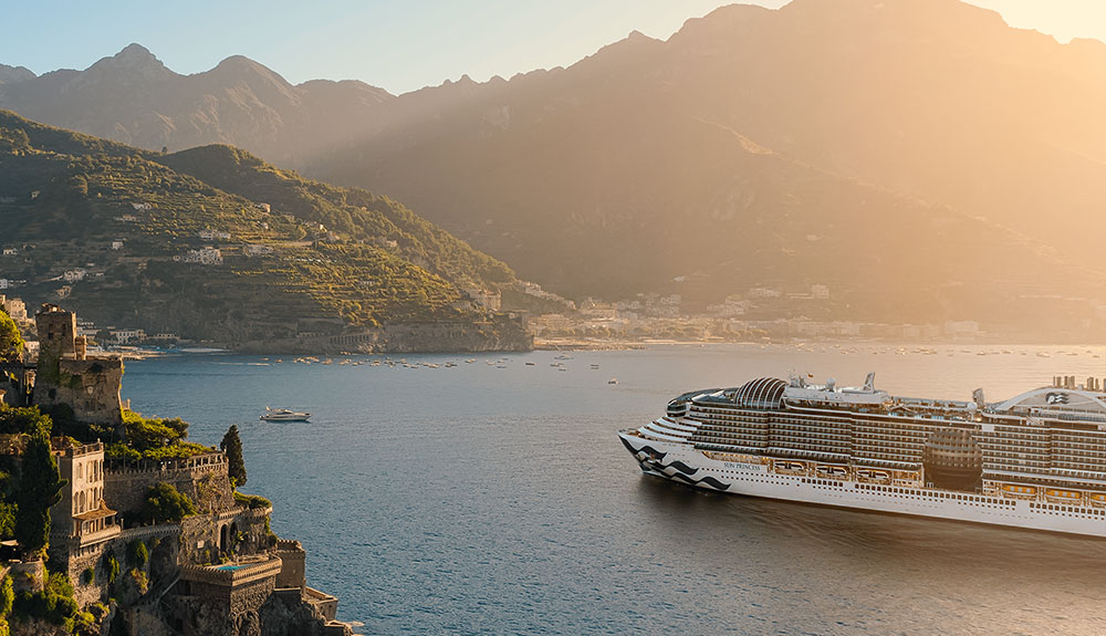 Princess Cruises cruising by the Amalfi Coast