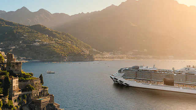 Princess Cruises cruising by the Amalfi Coast