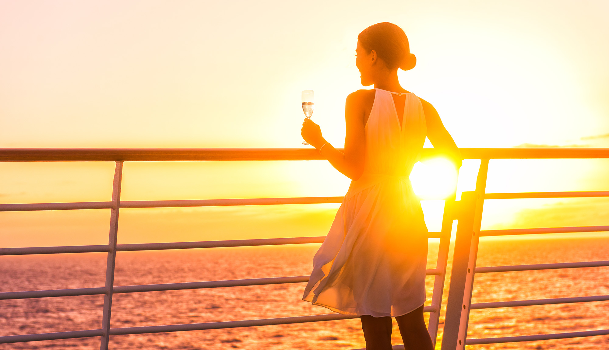 Lady on ship deck