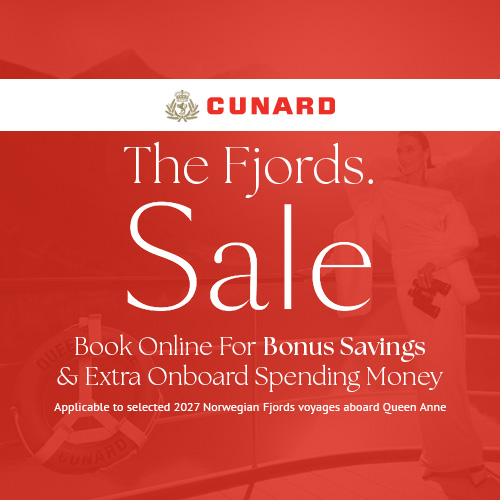 Bonus Savings on Queen Anne Norwegian Fjords cruises in 2027